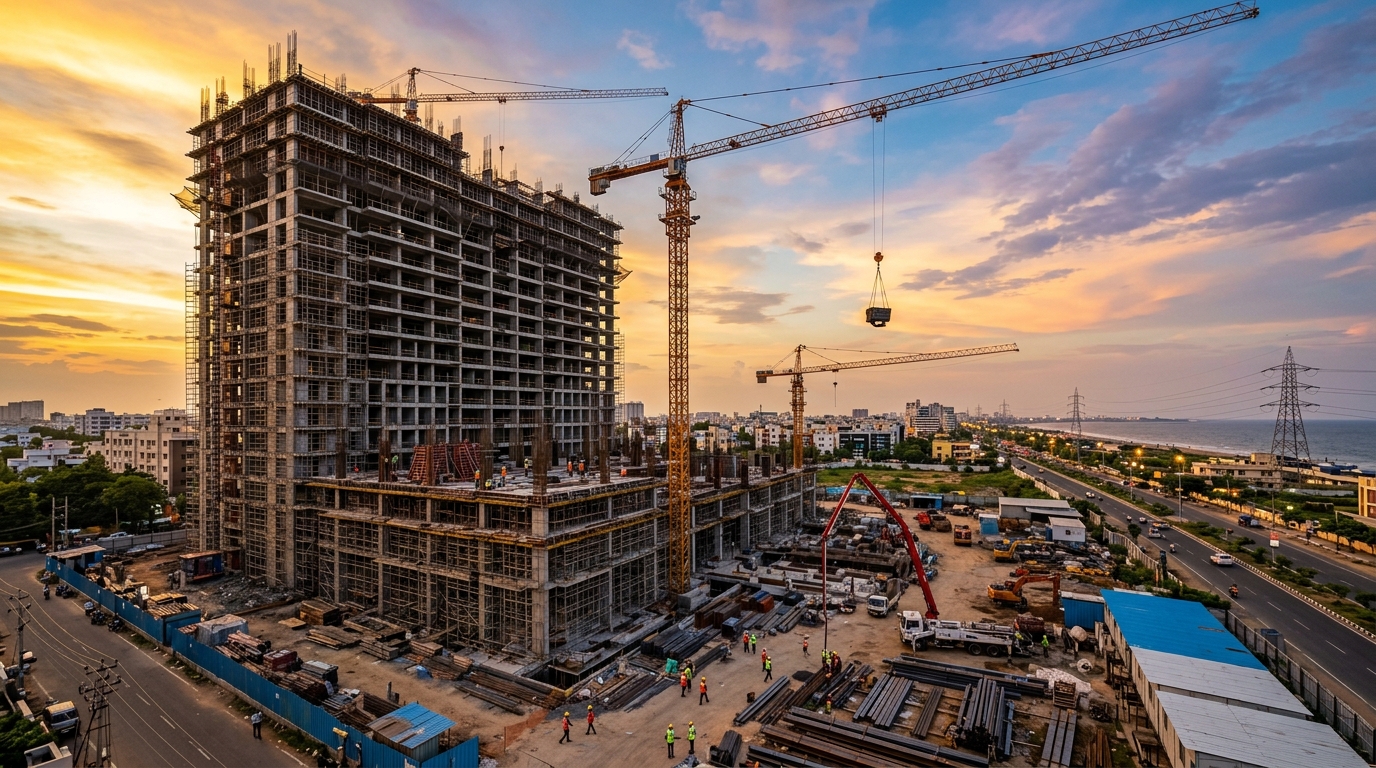 Modern construction site in Chennai